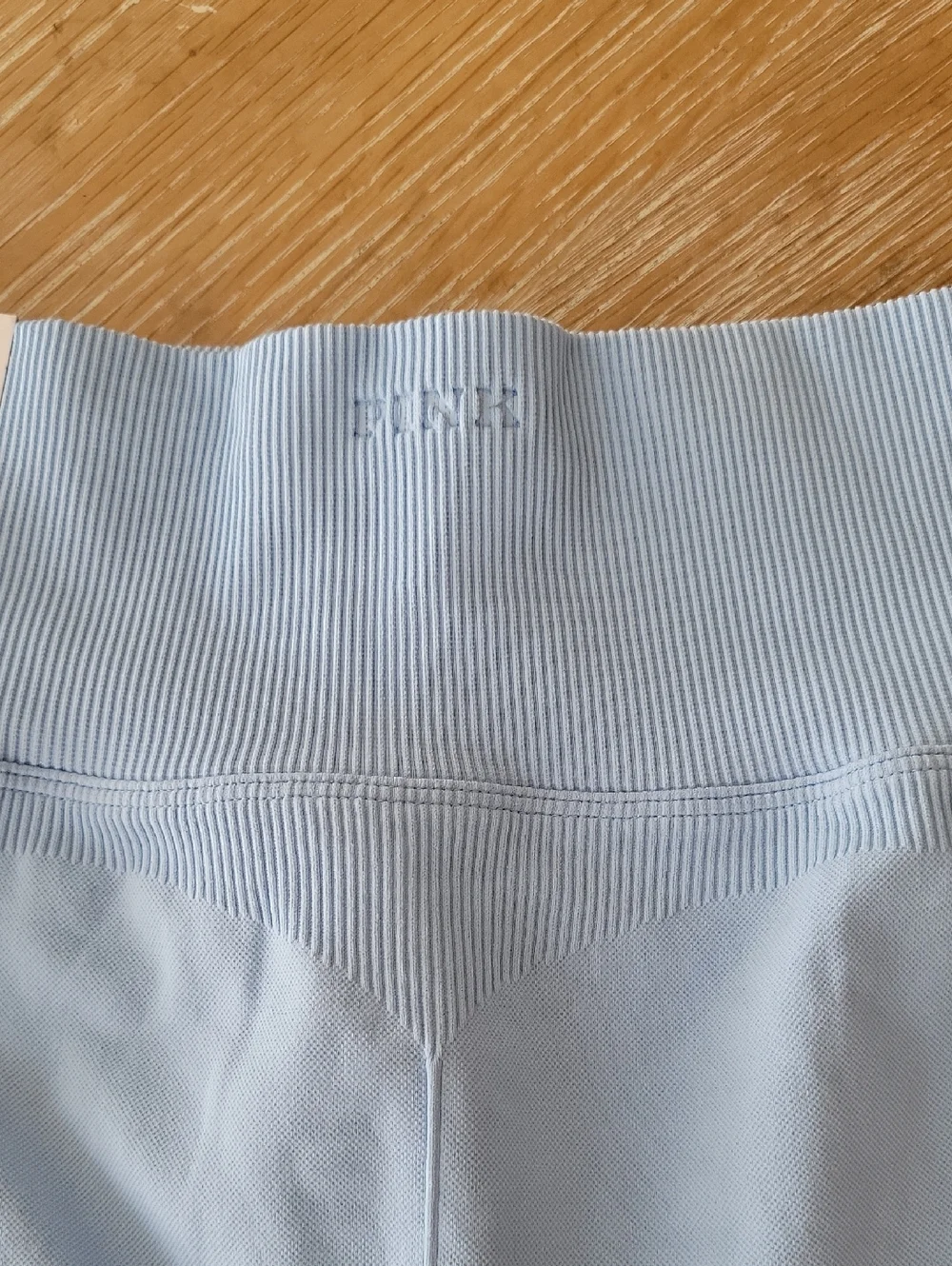PINK Victoria's Secret Seamless Bun Shorts In Light Blue Size Medium NWT